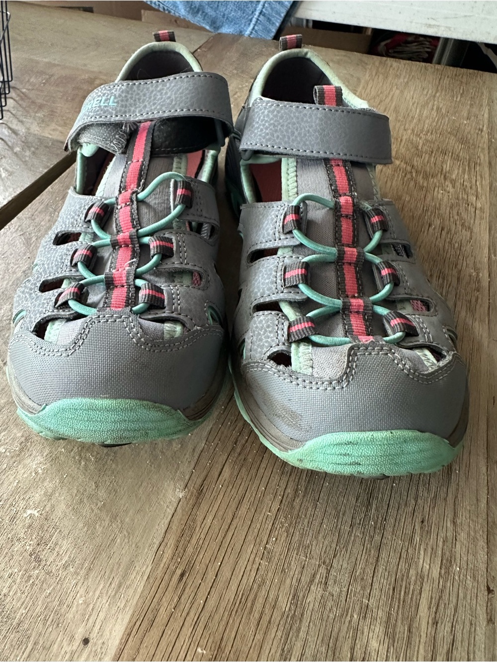 Merrell Kids Gray Teal Pink Closed-Toe Active Sandals - Picture 7 of 7